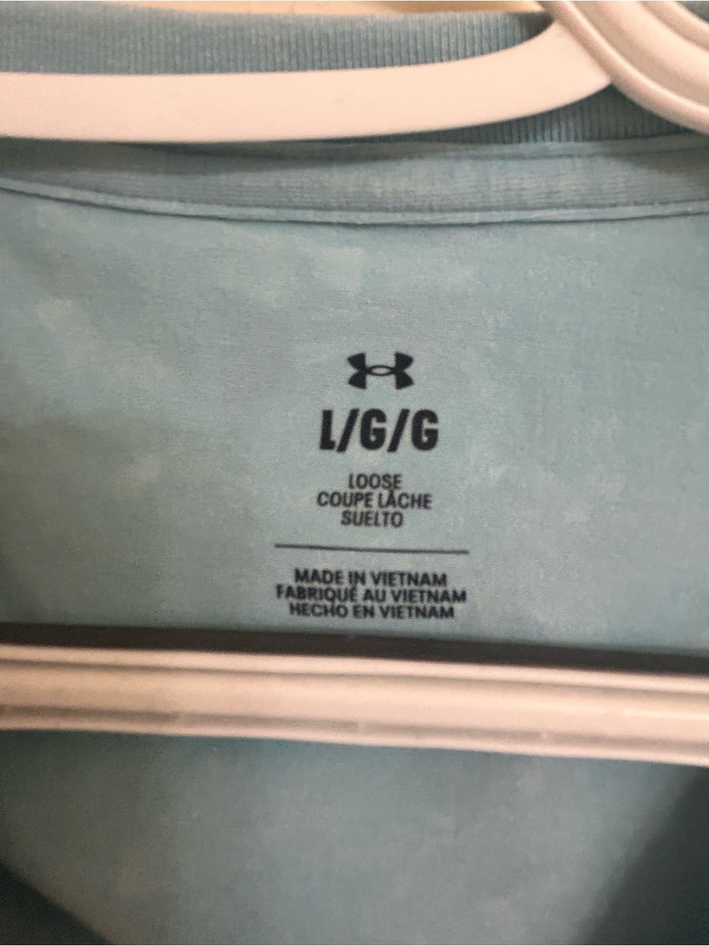 Under Armour Pale Blue Athletic Tee with Logo - Picture 3 of 3
